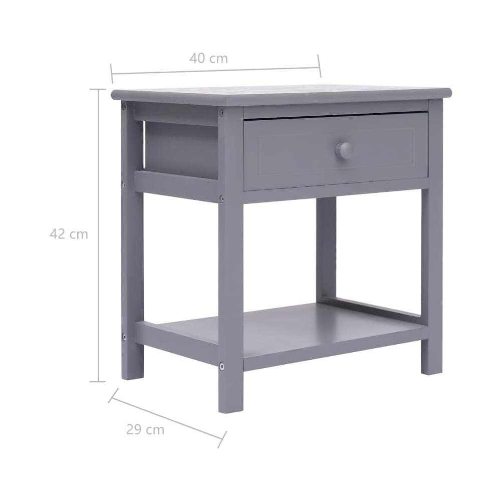 Comodini 2pz Grigi 40x29x42 Cm In Legno Di Paulonia - Foto 14