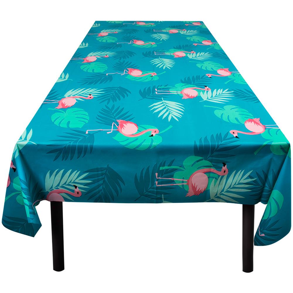 Tovaglia In Plastica Turchese Fenicotteri - Foto 1
