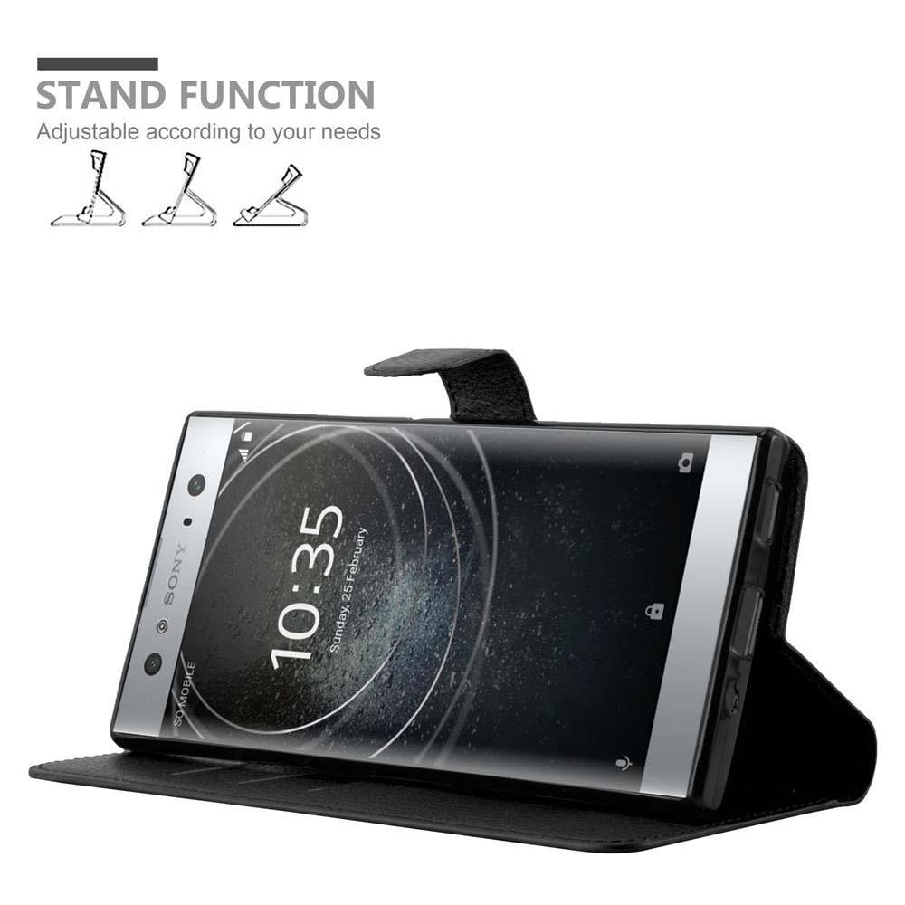 Custodia Compatibile Con Sony Xperia Xa2 Ultra In Nero Carbone - Coperchio Protettiva Con Chiusura Magnetica, Funzione Stand E Tasca Per Le Carte - Foto 6