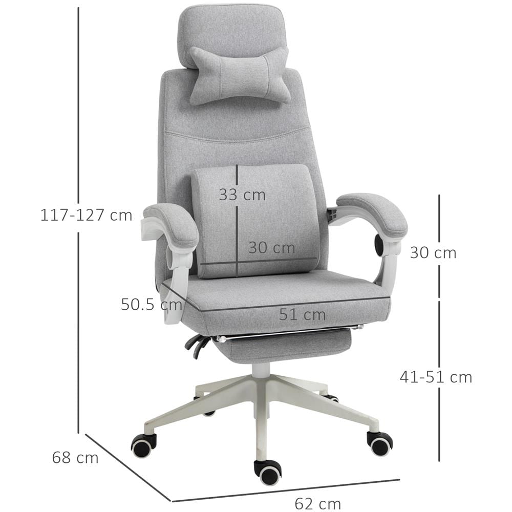 Sedia Da Ufficio Girevole Regolabile In Altezza Grigia - Foto 8