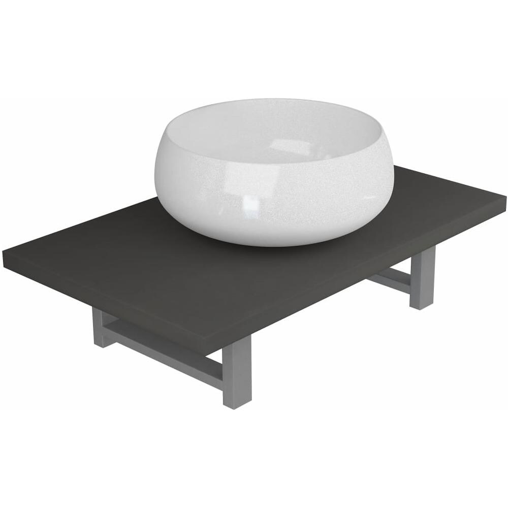 Set Mobili Da Bagno 2 Pz Ceramica Grigio - Foto 2