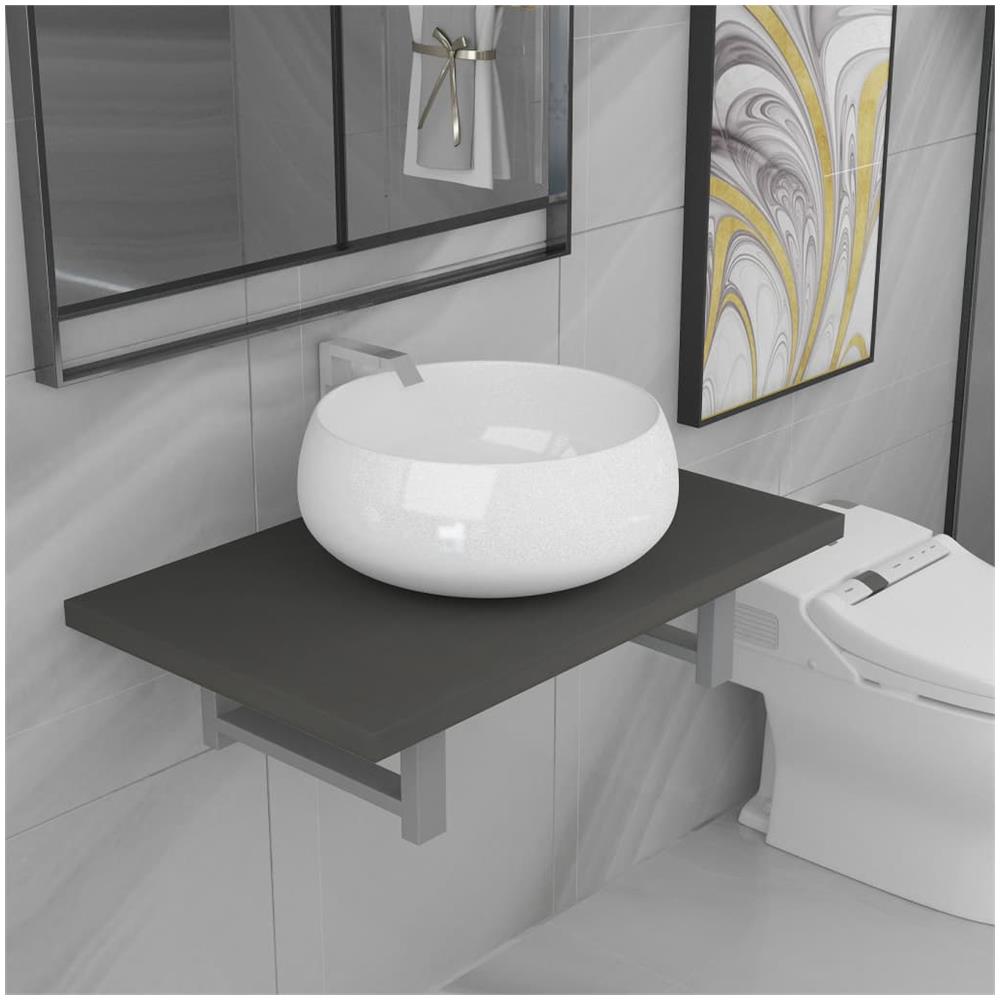 Set Mobili Da Bagno 2 Pz Ceramica Grigio - Foto 1