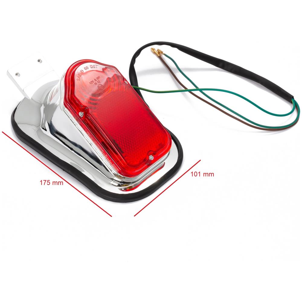 Fanale Rosso Posteriore Universale Portatarga Moto Scooter Cromato - Foto 5