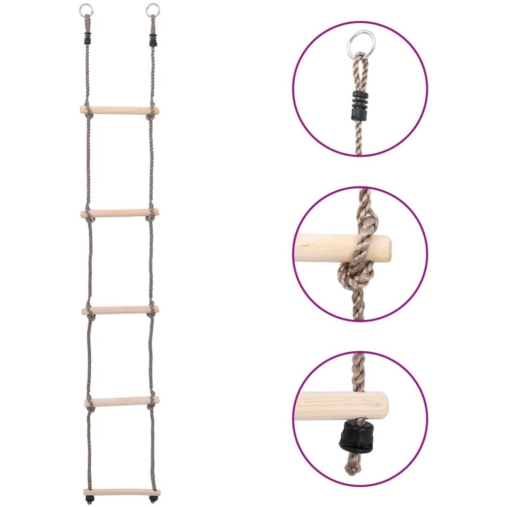 Scala a 5 Gradini 210 cm in Legno Massello di Pino - Foto 1