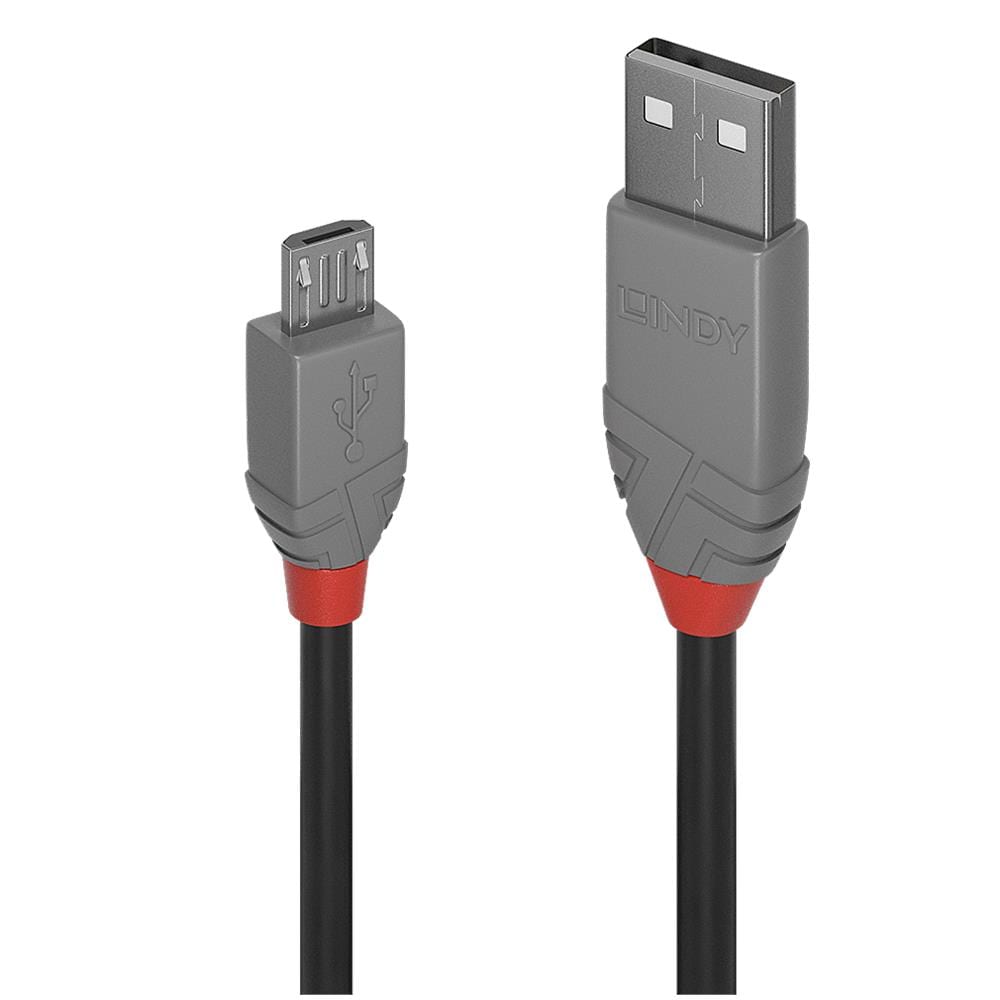 1m USB 2.0 Cable USB A Micro-USB B Maschio Maschio Nero, Grigio cavo USB - Foto 1