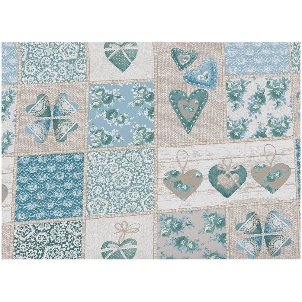 Telo Arredo Multiuso Linea Pensieri Delicati In 100% Cotone Disegno Primavera Matrimoniale Verde - Foto 2