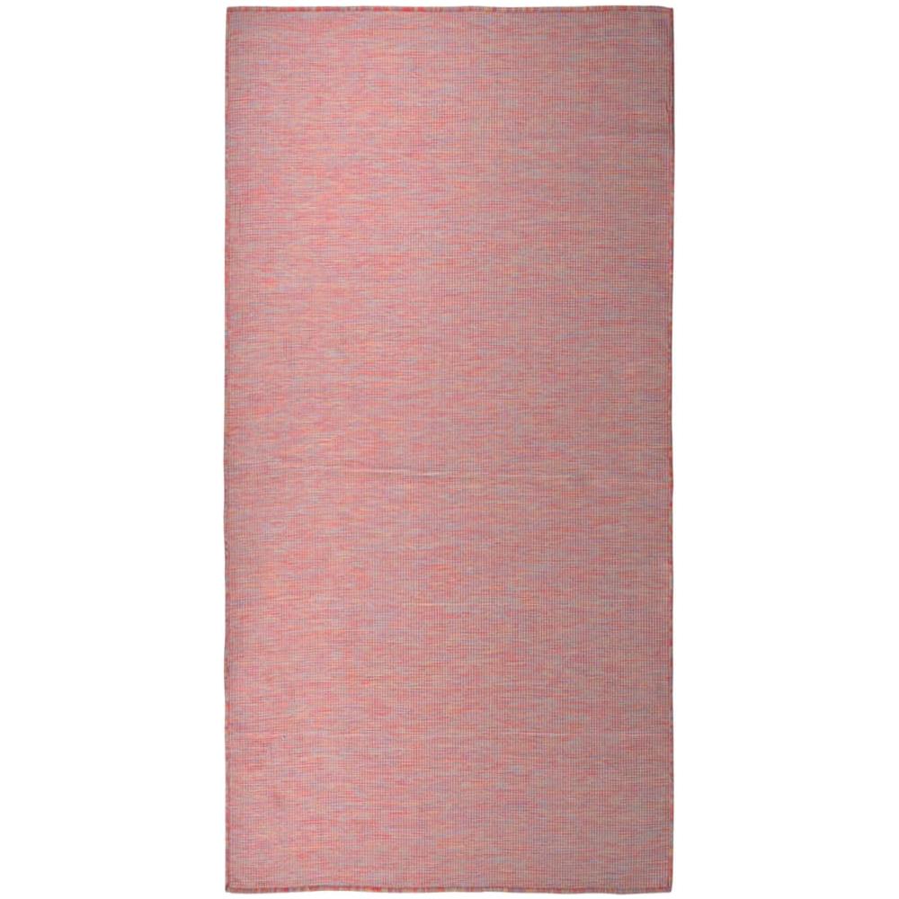 Tappeto Da Esterni A Tessitura Piatta 100x200 Cm Rosso - Foto 1