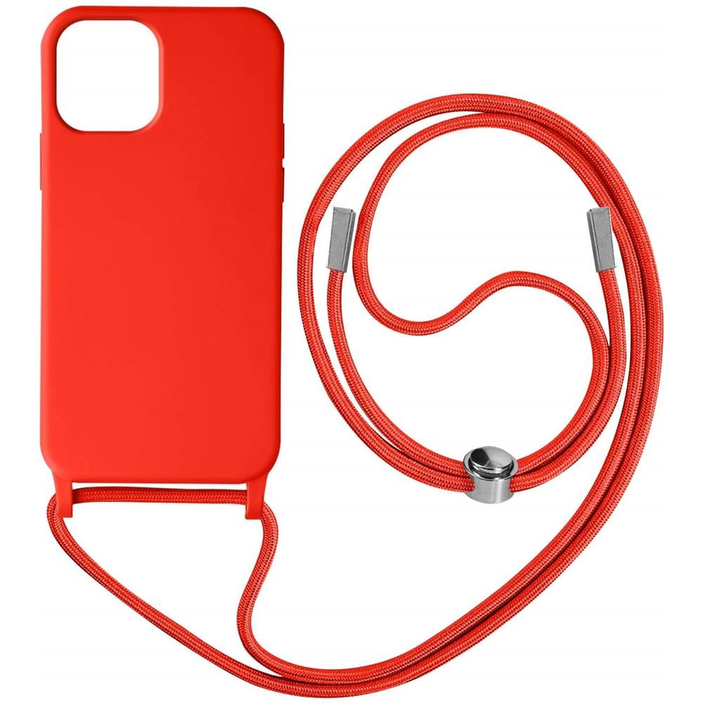 Cover Semirigida Per Iphone 12 Pro Max Cordino Nylon Intrecciato 80 Cm Rossa - Foto 1
