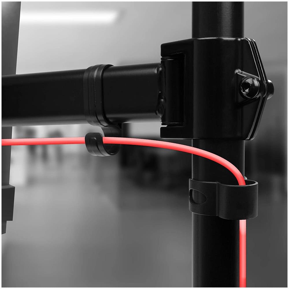 Dm251x3 Supporto Da Scrivania Monitor 13” - 27” Staffa Supporto Monitor / Schermo Con Due Braccia Estensorie E Morsetto Tavolo Vesa Max 100 X 100mm Struttura In Acciaio Portata 8kg - Foto 2