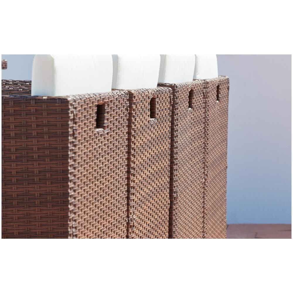 Salotto Da Giardino A Incasso 12 Posti Resina Intrecciata Castagna/bianco Miami - Foto 2