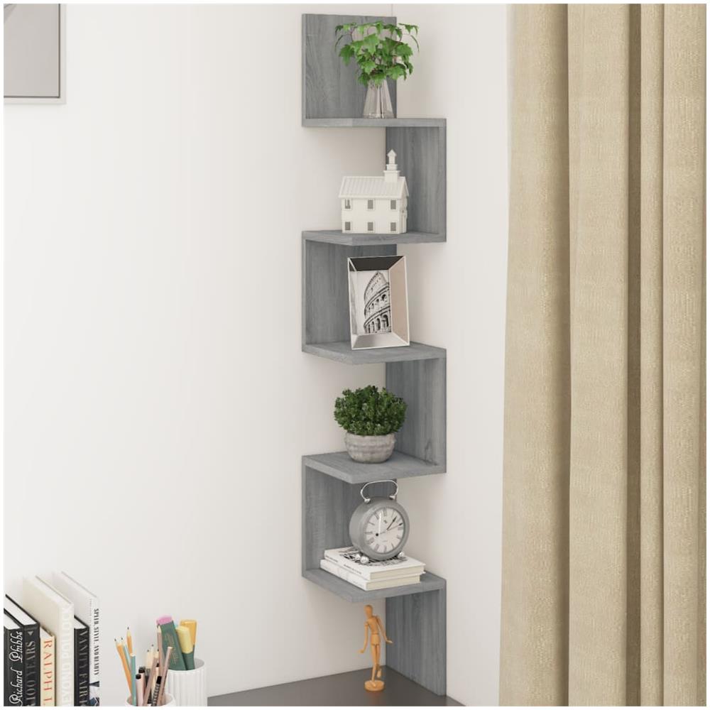 Mensola Angolare Grigio Sonoma 20x20x127,5 Cm Legno Multistrato - Foto 1