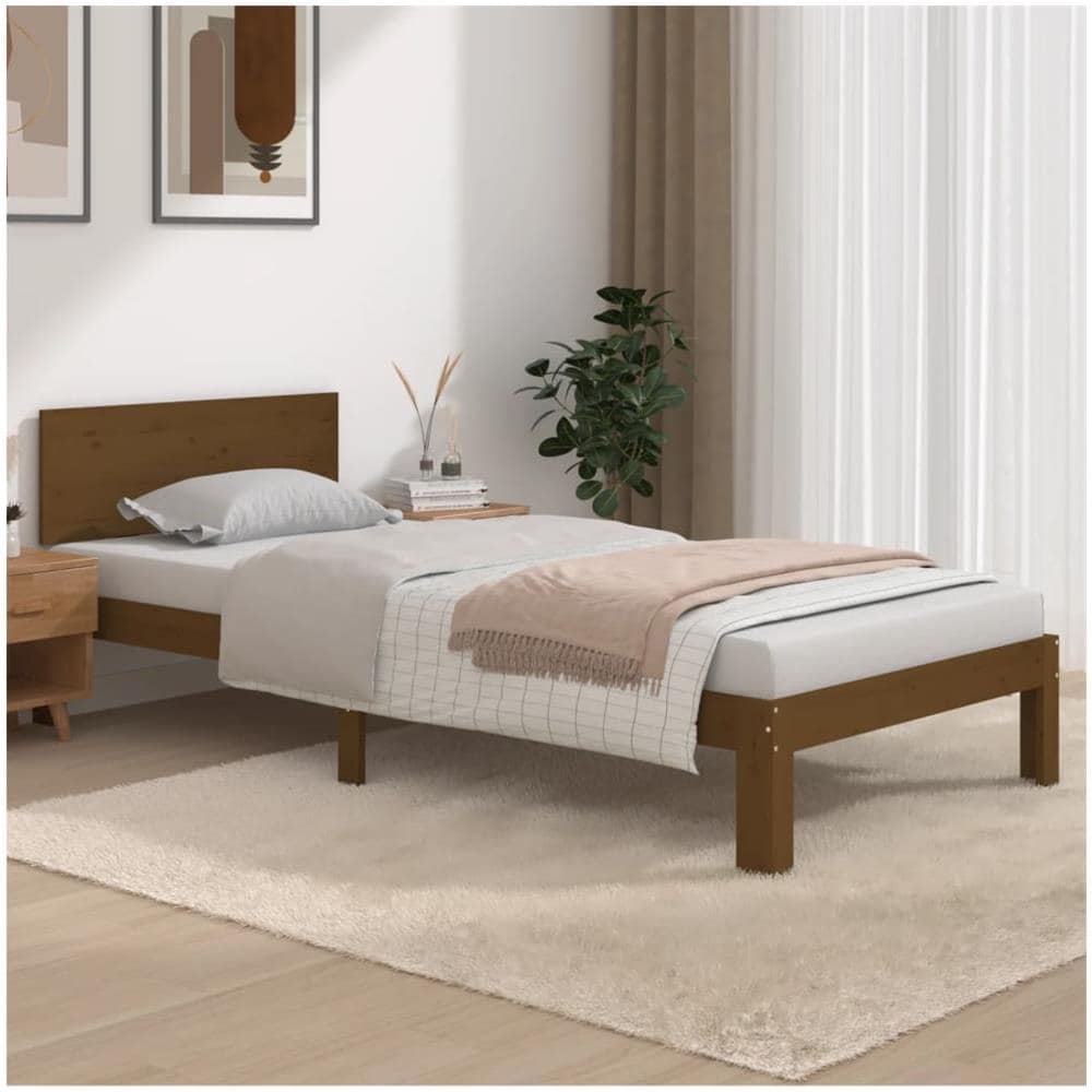 Giroletto Marrone Miele In Legno Massello Di Pino 90x200 Cm - Foto 1