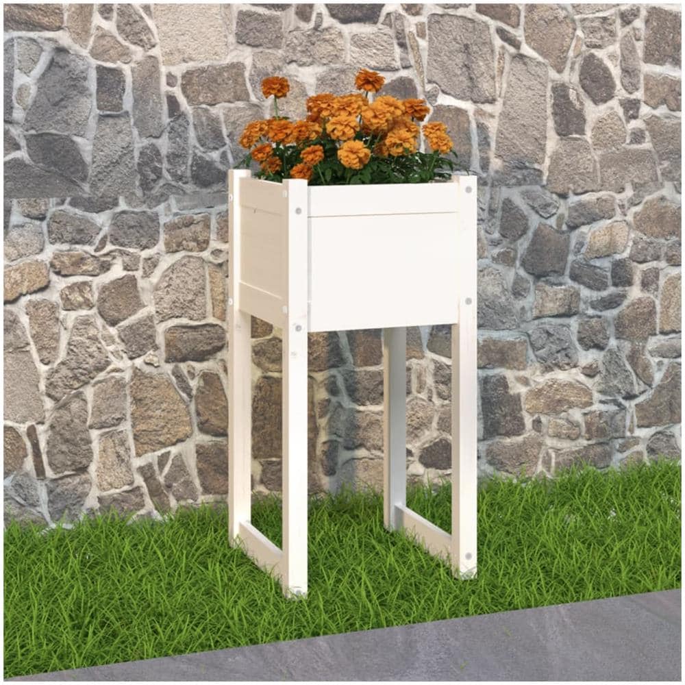 Fioriera Bianca 40x40x81 cm in Legno Massello di Pino - Foto 1