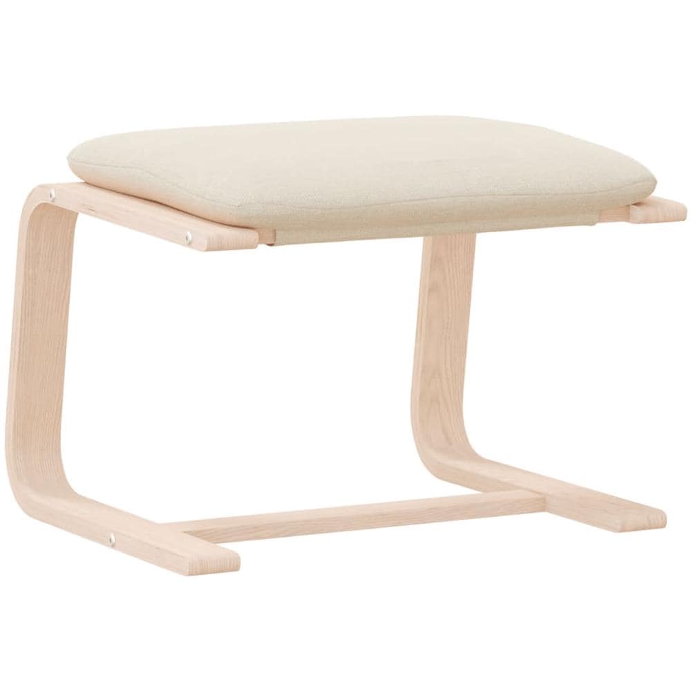 Poggiapiedi Crema 51x41x40 Cm In Tessuto - Foto 2