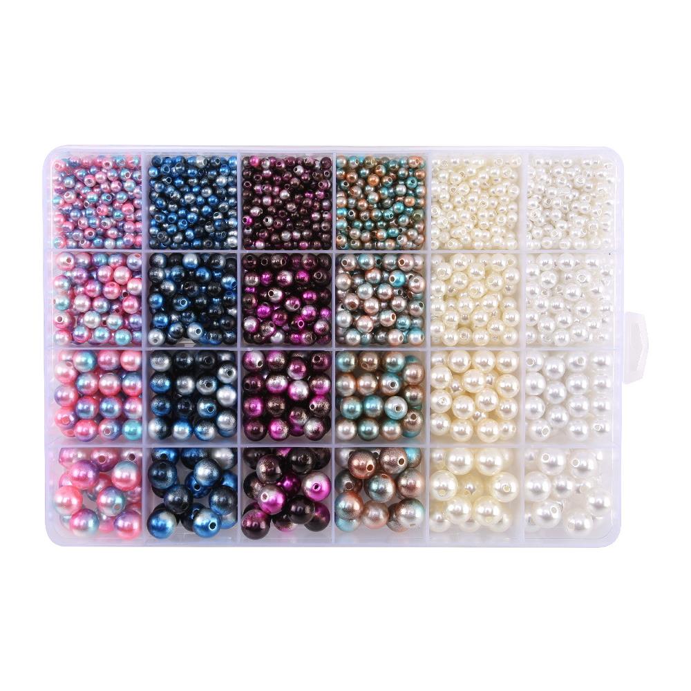 Set Di Accessori Per Gioielli Fai-da-te 24 Griglie Symphony Imitazioni Di Perle Multicolor - Foto 1