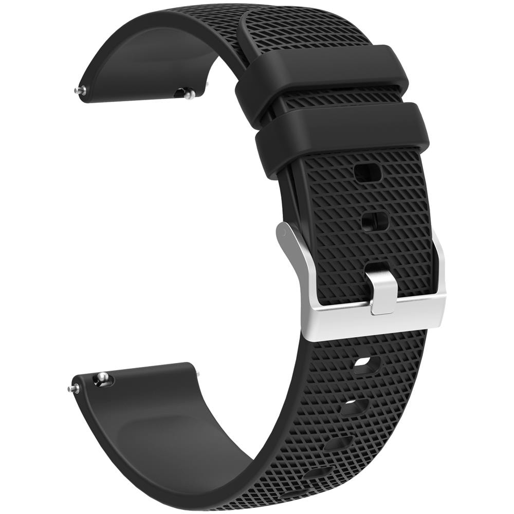 Cinturino Per Orologio In Silicone Con Motivo A Quadri Per Garmin Vivoactive 4 18 Mm Black - Foto 1