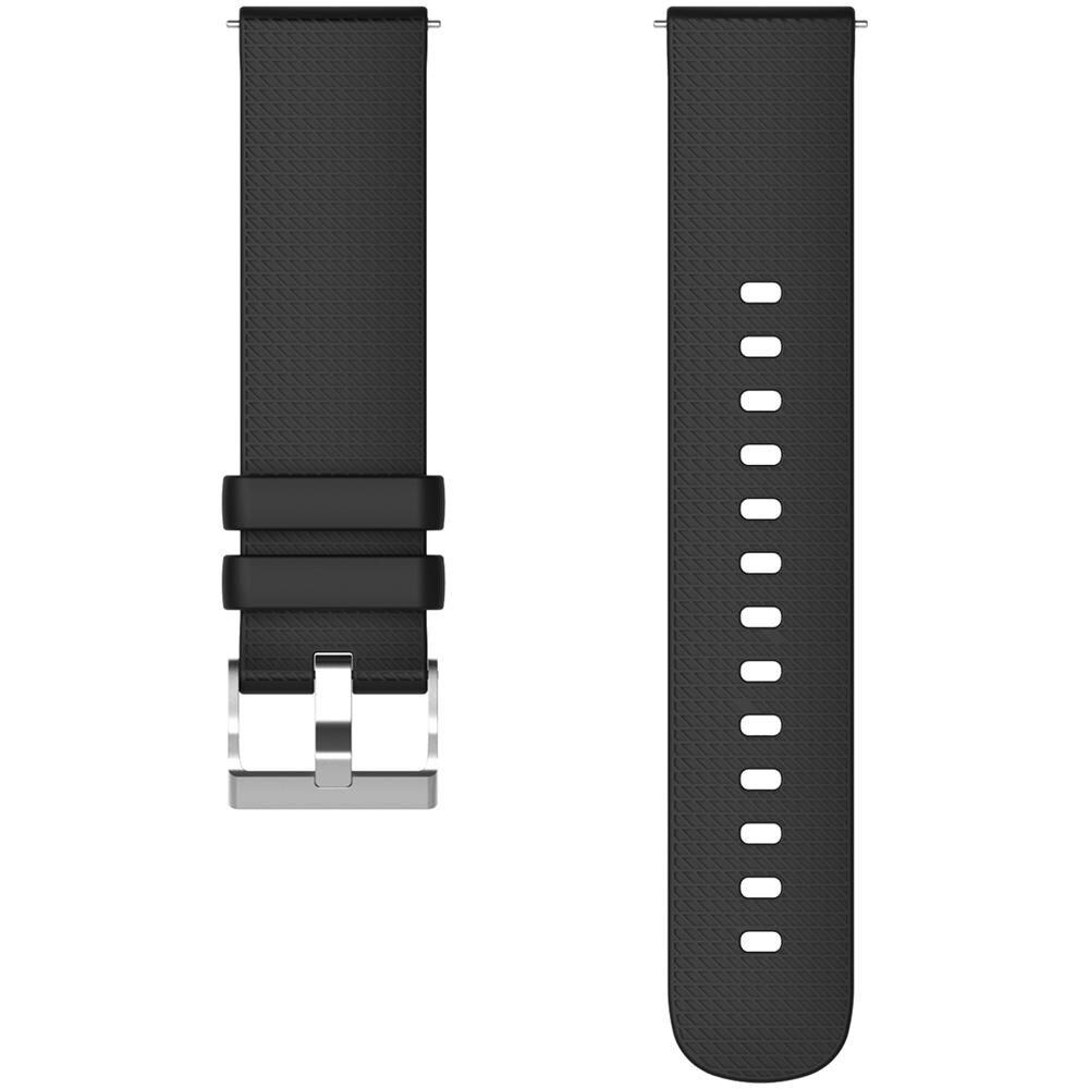 Cinturino Per Orologio In Silicone Con Motivo A Quadri Per Garmin Vivoactive 4 18 Mm Black - Foto 5