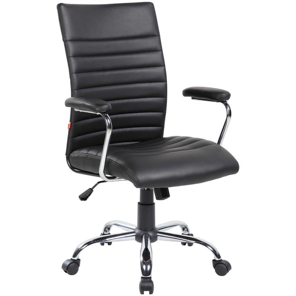 Sedia Con Ruote Gaspeite, Poltrona Direzionale Con Braccioli, Sedia Ergonomica Da Ufficio, 57x59h100/109 Cm, Nero - Foto 1