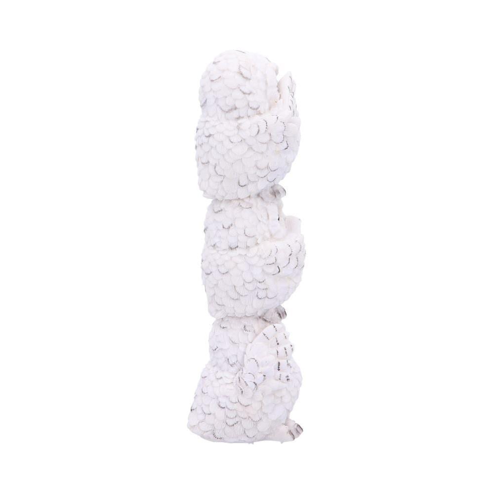 Totem Più Saggio Tre Gufi Bianchi Da Collezione 20 Cm - Foto 6