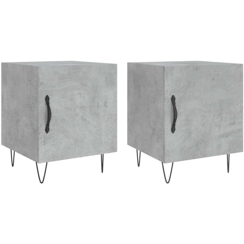 Comodini 2 Pz Grigio Cemento 40x40x50 Cm In Legno Multistrato - Foto 2