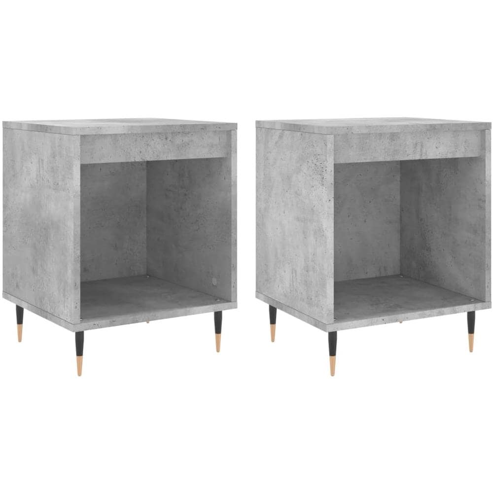 Comodini 2pz Grigio Cemento 40x35x50 Cm In Legno Multistrato - Foto 2
