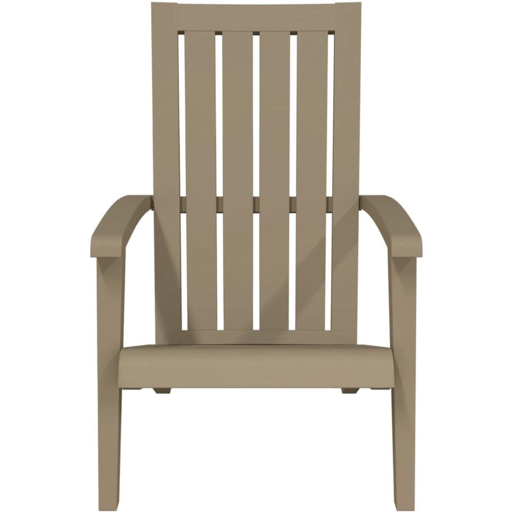 Sedia Adirondack da Giardino in Polipropilene Marrone Chiaro - Foto 3