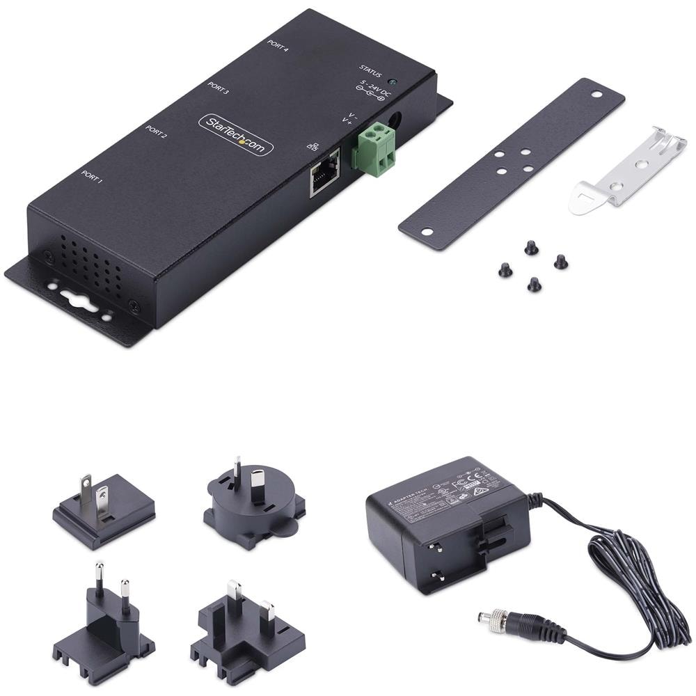 Adattatore da seriale a Ethernet a 4 porte, server di dispositivi seriali IP per dispositivi RS232 remoti, montaggio a parete /su guida DIN, metallo, convertitore seriale da RJ45 LAN a DB9, TAA - Foto 8