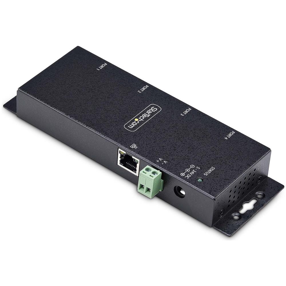 Adattatore da seriale a Ethernet a 4 porte, server di dispositivi seriali IP per dispositivi RS232 remoti, montaggio a parete /su guida DIN, metallo, convertitore seriale da RJ45 LAN a DB9, TAA - Foto 2