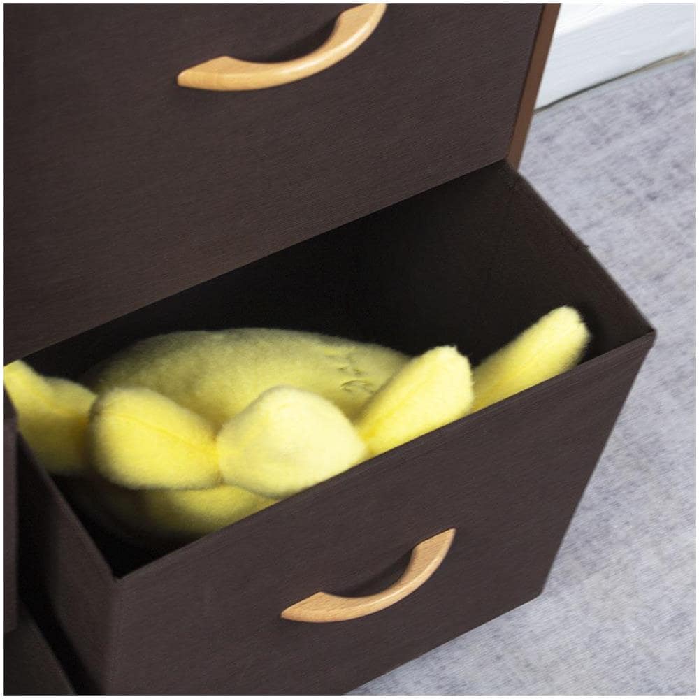 Cassettiera Capiente 7 Cassetti Mobiletto Tessuto Marrone Chiaro Marrone Scuro - Foto 2