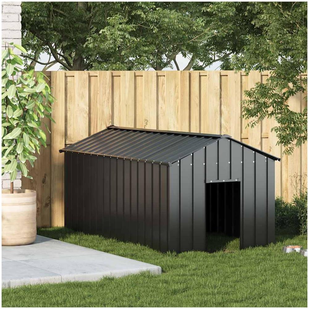 Casetta per Cani con Tetto 114x202x101 cm Acciaio Zincato - Foto 2