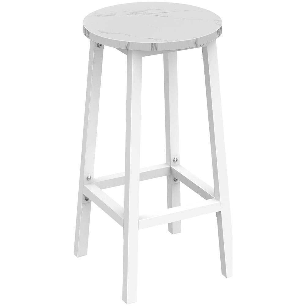 Sgabello da bar da cucina - Elegante design in marmo con gambe bianche CODICE 2907 - Foto 1