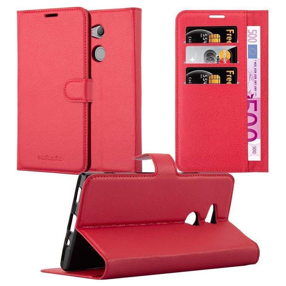Custodia Compatibile Con Sony Xperia Xa2 Ultra In Rosso Carminio - Coperchio Protettiva Con Chiusura Magnetica, Funzione Stand E Tasca Per Le Carte - Foto 1