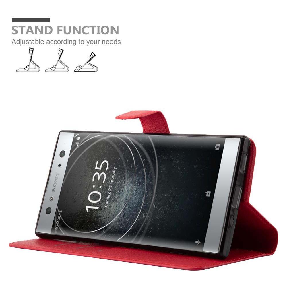 Custodia Compatibile Con Sony Xperia Xa2 Ultra In Rosso Carminio - Coperchio Protettiva Con Chiusura Magnetica, Funzione Stand E Tasca Per Le Carte - Foto 6
