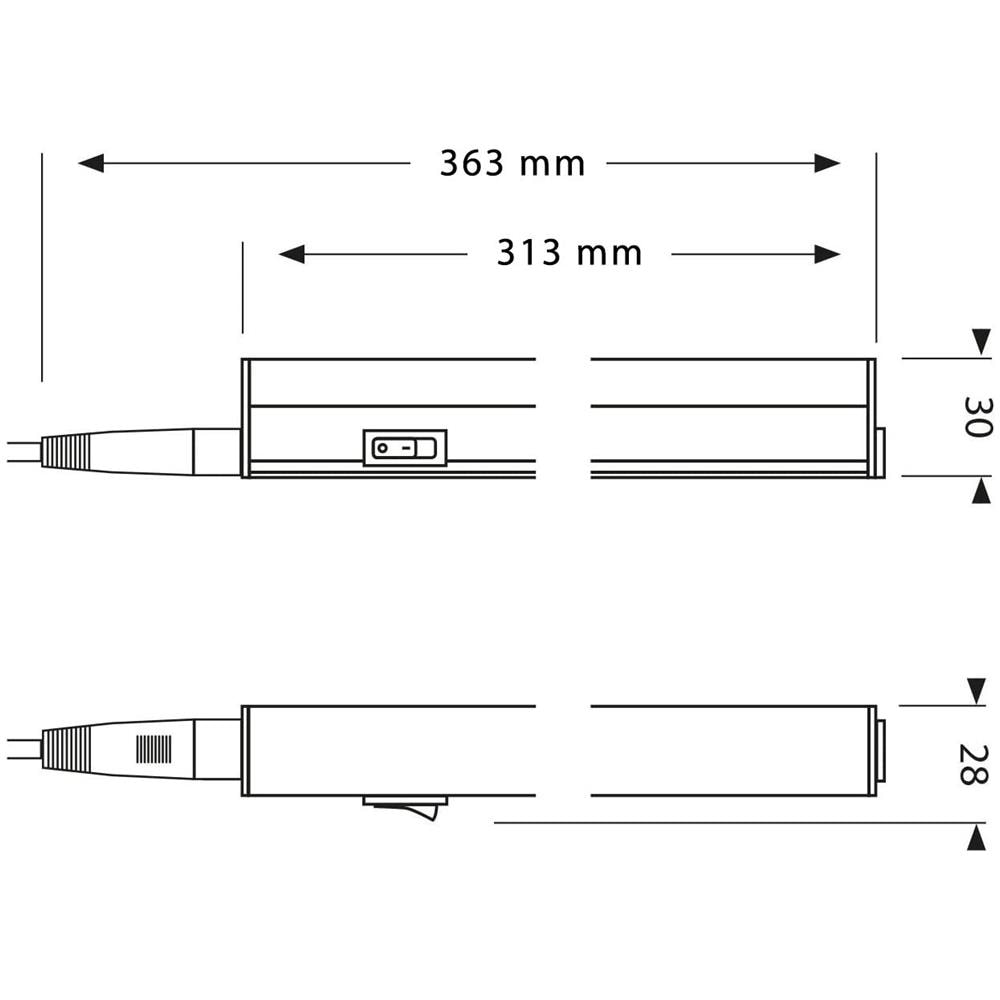 Reglette Sottopensile Led 4w Lunghezza 31,3 Cm Con Interruttore 4000k - Foto 3
