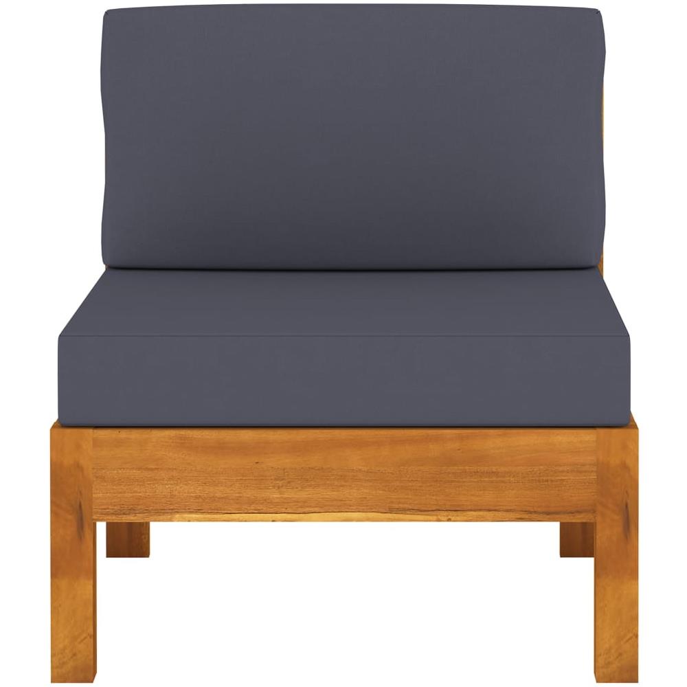 Divani Centrali 2 Pz Con Cuscini Grigio Scuro Massello Acacia - Foto 1