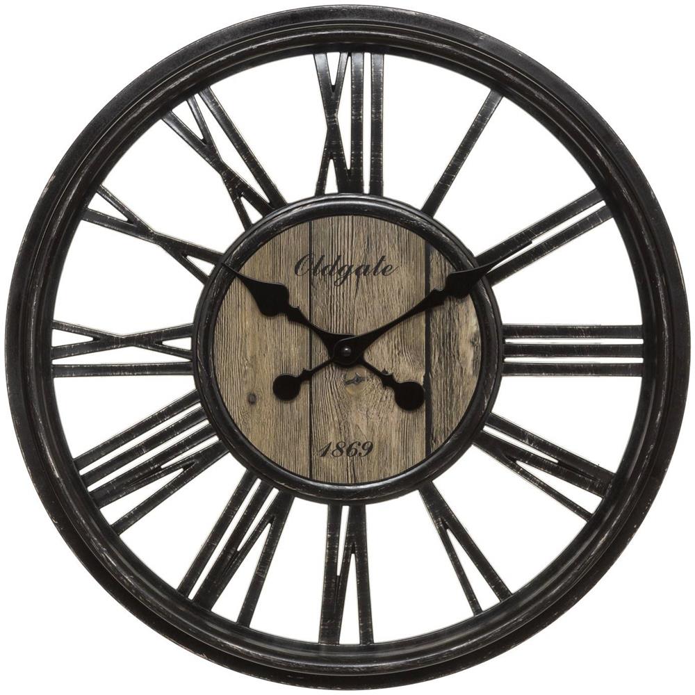 ATMOSPHERA - Tavolino Con Motivo Orologio, Metallo Con Piano Nero, 90