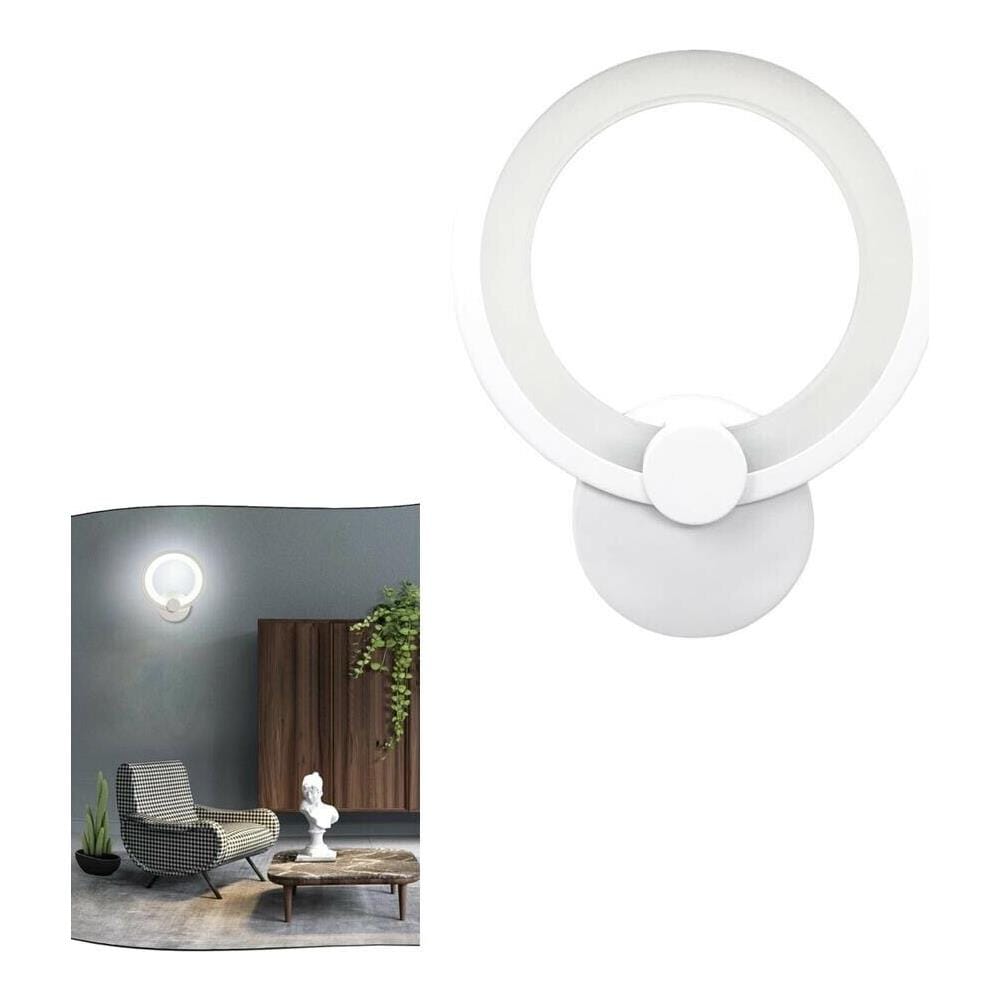 Applique Anello In Vetro Da Parete Luce Bianca Lampada Led Interno 9w - Foto 1