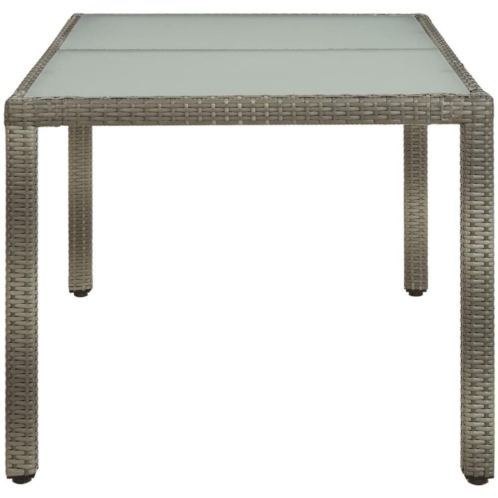 Tavolo Giardino 150x90x75cm Vetro Temperato E Polyrattan Grigio - Foto 3