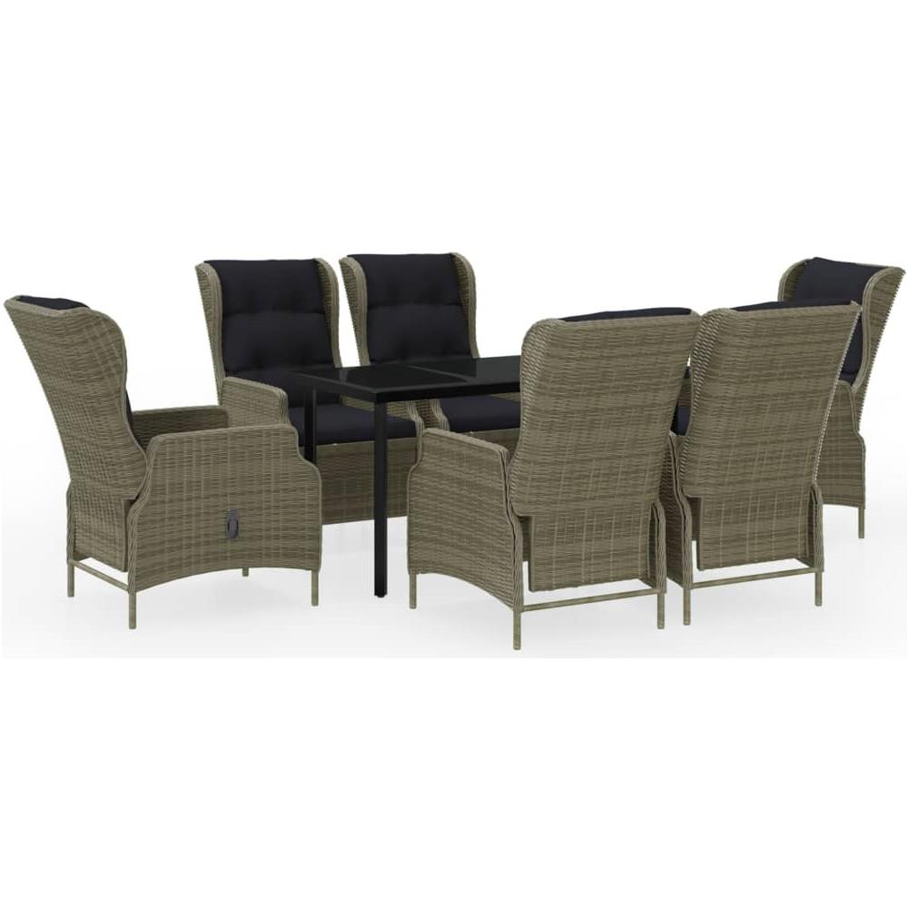 Set Mobili Da Pranzo Per Giardino 7 Pz Marrone - Foto 1
