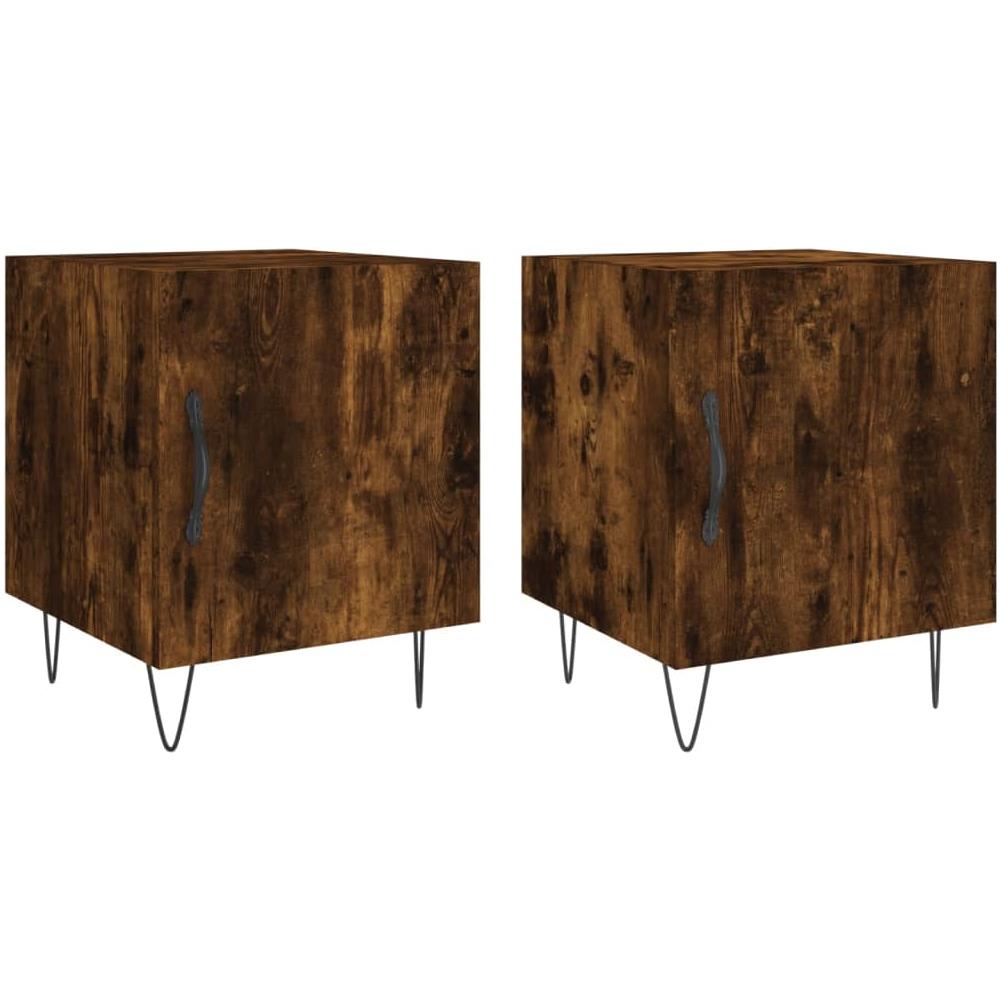Comodini 2 Pz Rovere Fumo 40x40x50 Cm In Legno Multistrato - Foto 2