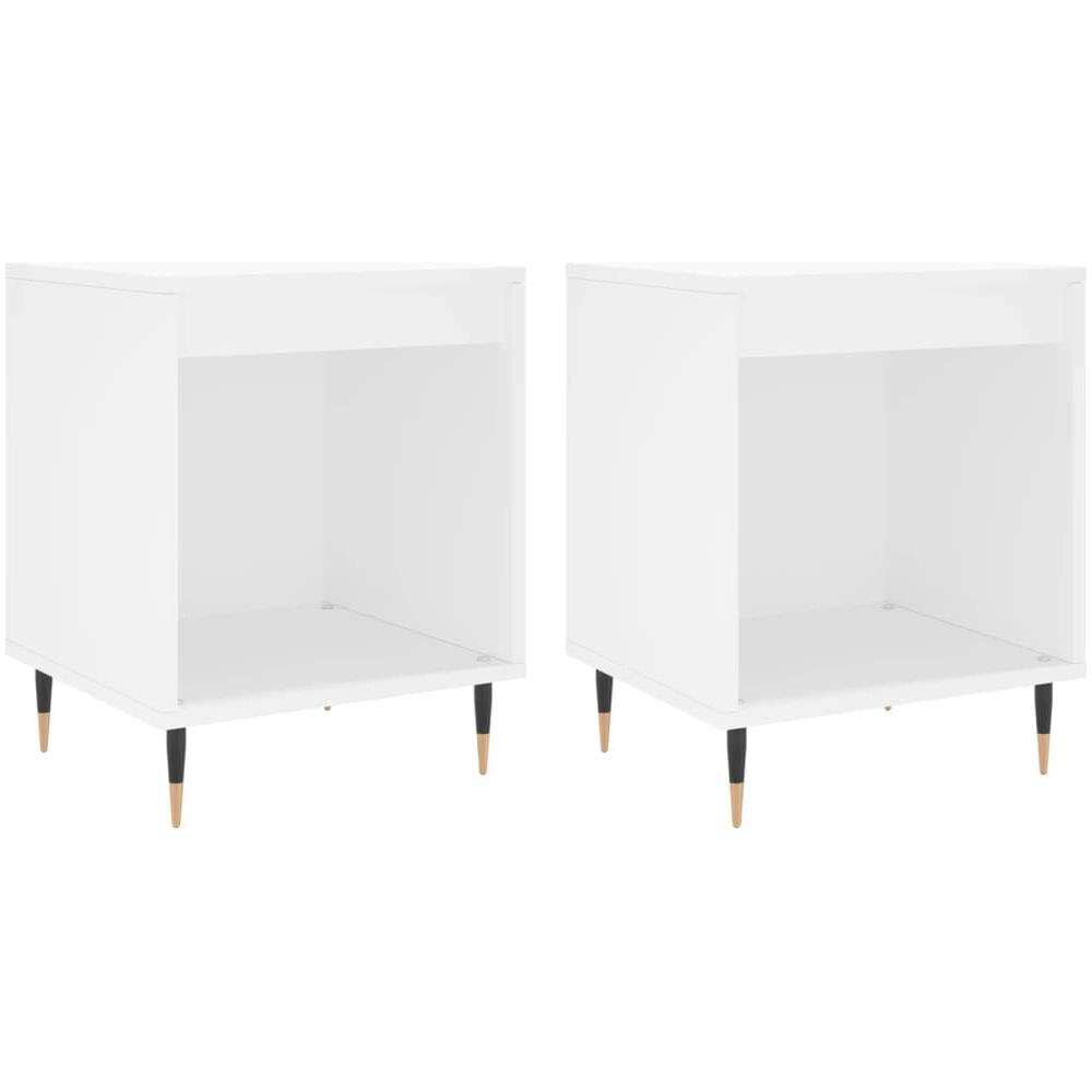Comodini 2pz Bianchi 40x35x50 Cm In Legno Multistrato - Foto 2