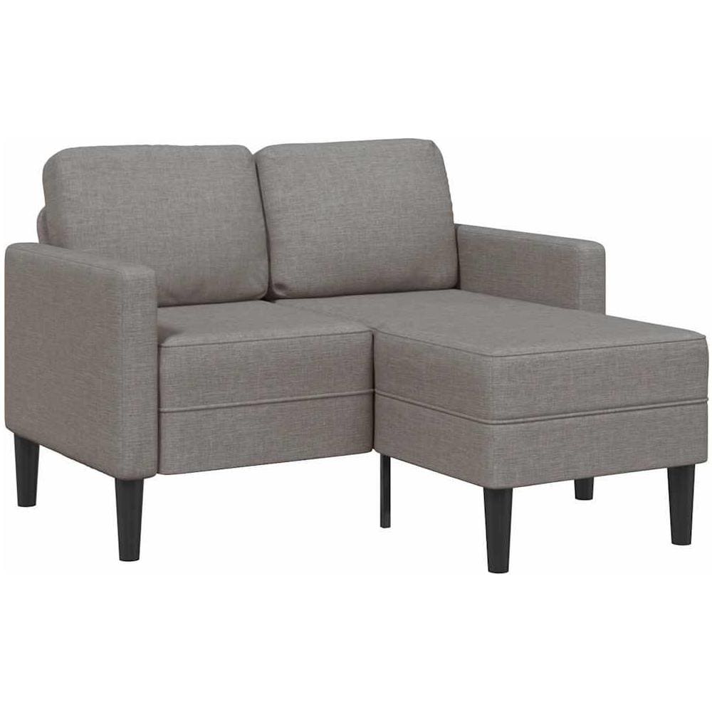 Divano 2 Posti con Chaise a L Tortora 125 cm in Tessuto - Foto 1