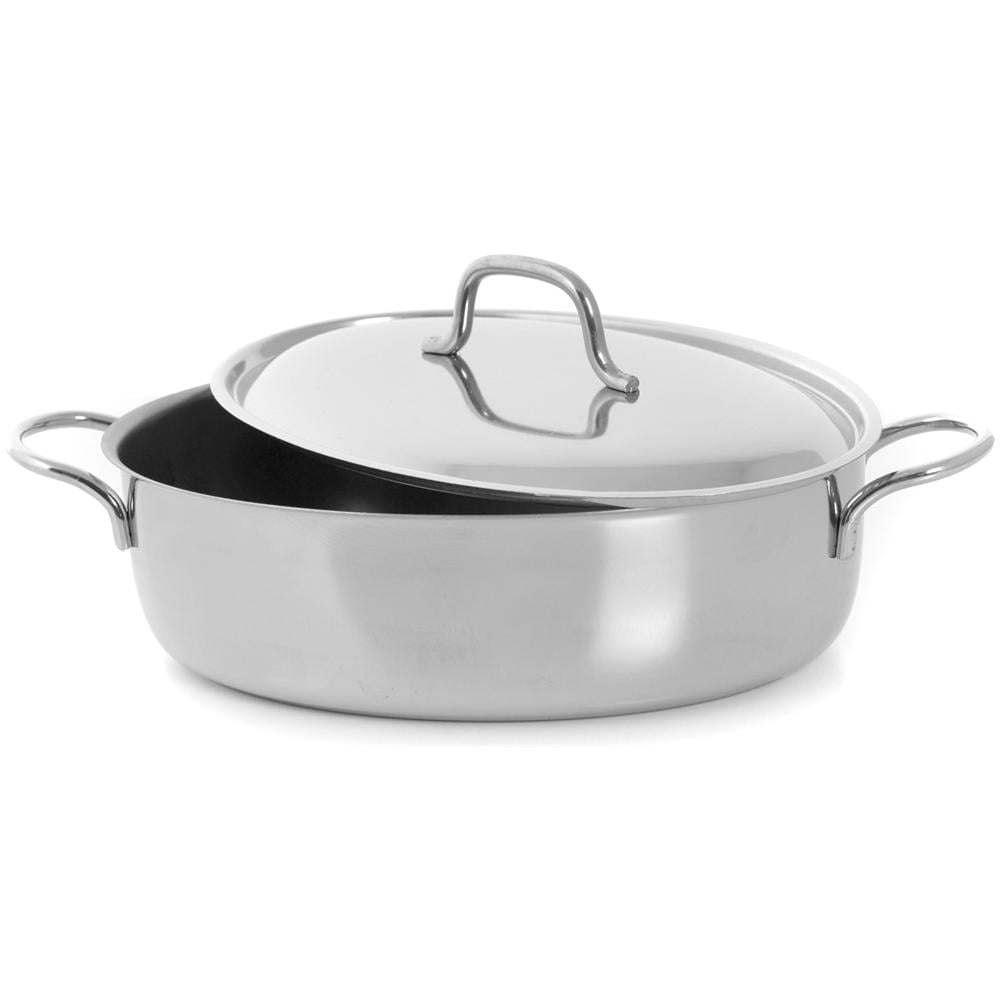 Casseruola Ovale Inox Due Manici Con Coperchio Cm32 Pentole Cucina - Foto 1