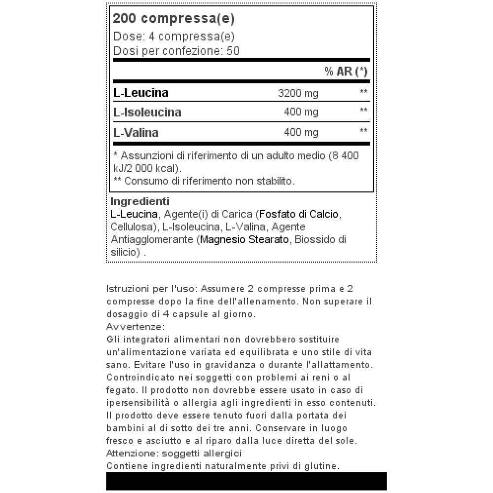 Bcaa's 8:1:1 Extreme Force 200 Tabs - - Bcaa, Amminoacidi - - Foto 2