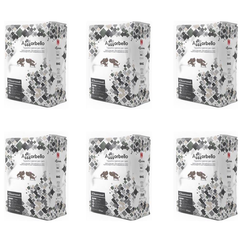 Multipack 6 Confezioni Assorbello Tappetini Igienici Carbone Attivo Charcoal Per Cani 60x60 - Foto 1