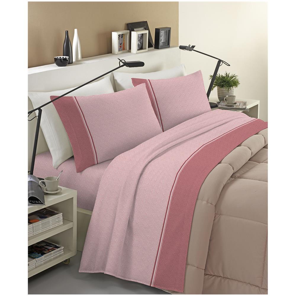 Set Completo Lenzuolo In Flanella Anti-pilling 100% Cotone Francese - Ida Rosa - Foto 1