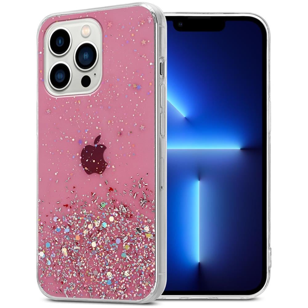 Custodia Compatibile Con Apple Iphone 13 Pro Max In Rosa Con Glitter - Coperchio Protettivo In Silicone Tpu Flessibile Con Glitter Scintillanti - Foto 1
