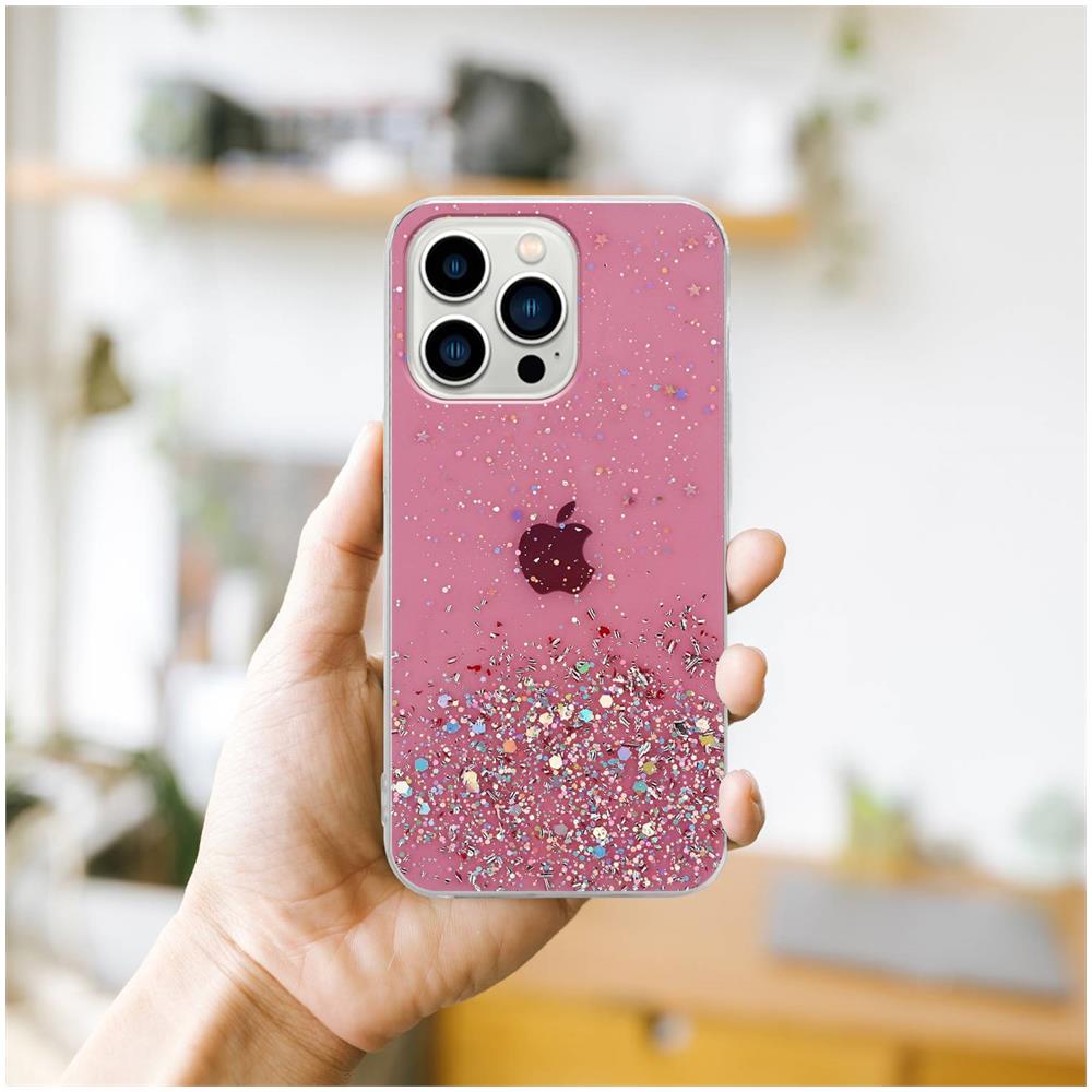 Custodia Compatibile Con Apple Iphone 13 Pro Max In Rosa Con Glitter - Coperchio Protettivo In Silicone Tpu Flessibile Con Glitter Scintillanti - Foto 8