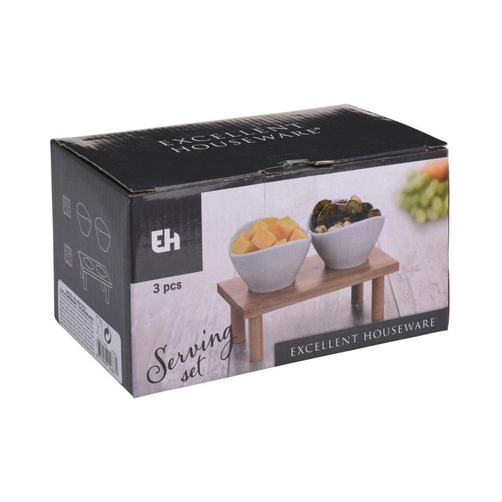 Set Di Ciotole Snack Con Supporto In Bambù - Foto 2