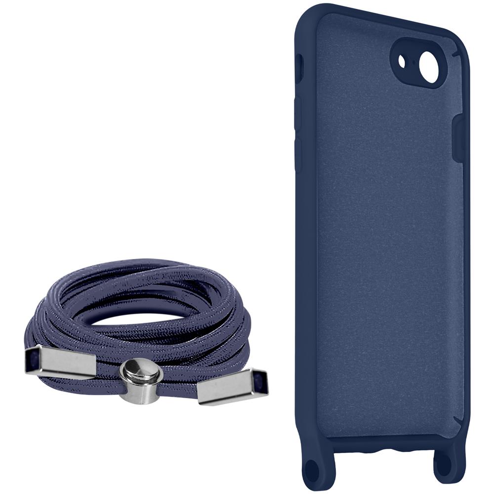 Cover Semirigida Per Iphone 7, 8, Se 2020/2022 Cordino Nylon 80 Cm Blu - Foto 5